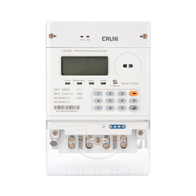GPRS-1P 스마트 전기 계정 IP 54 등급 무선 전기 계정 가용 및 유지보수를 용이하게 하는 CA168-J STS 사전 결제 계정